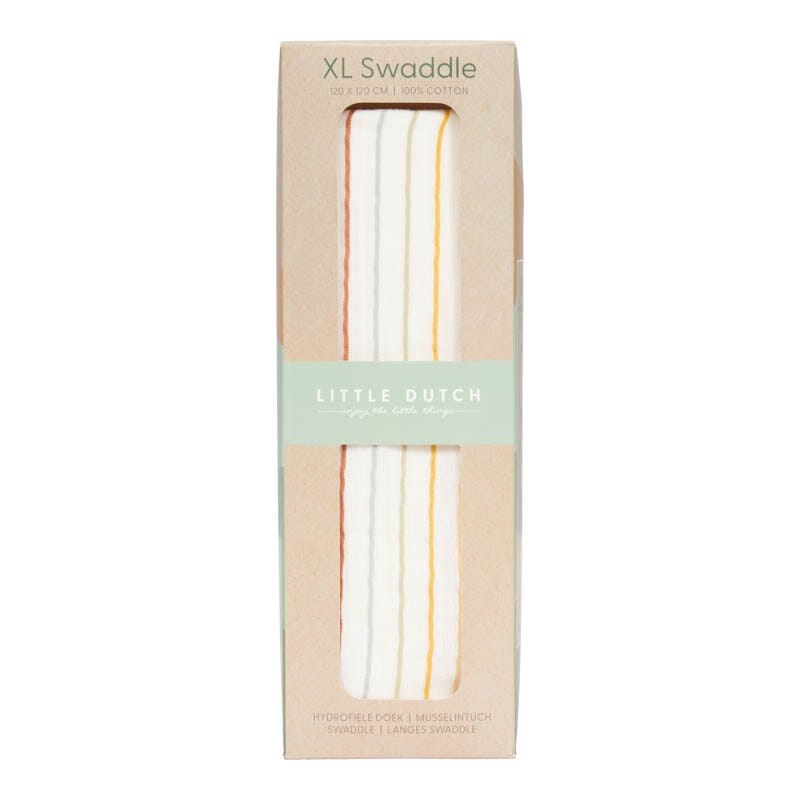 Musselina swaddle 120 cm vintage stripes Muslin Little Dutch