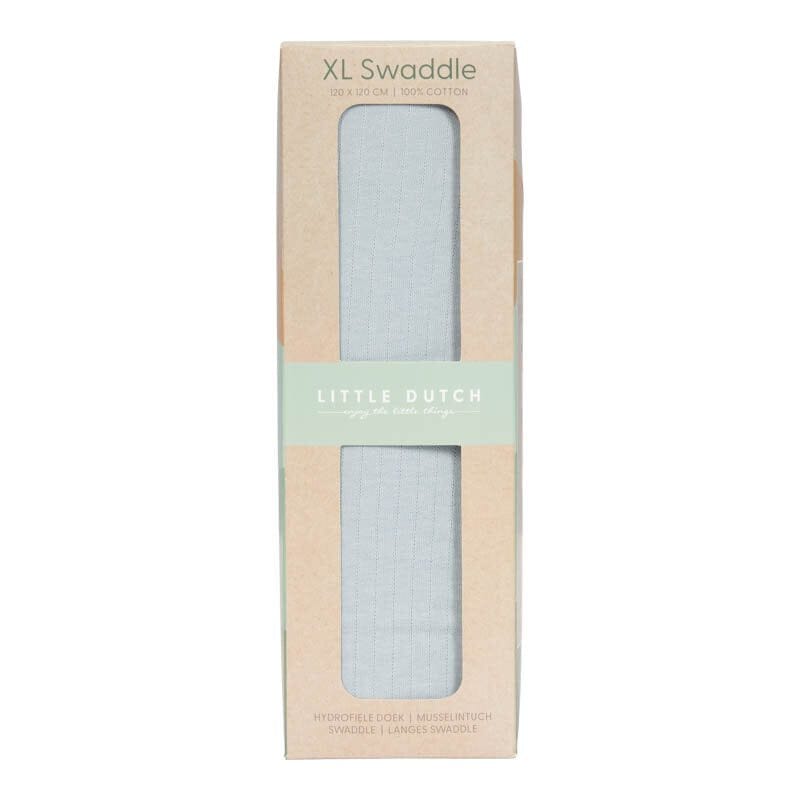 Musselina swaddle 120 cm pure soft blue Muslin Little Dutch