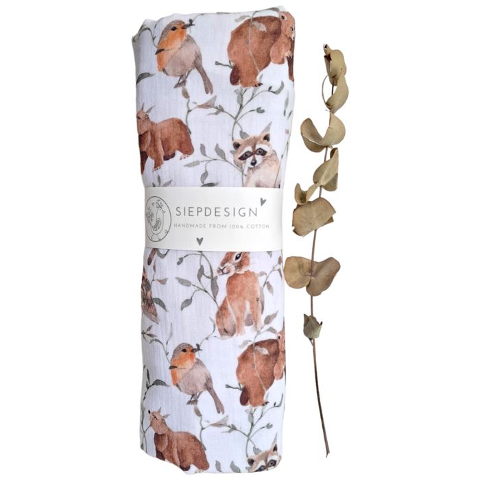 Musselina swaddle 115 x 115 cm forest friends Muslins Siepdesign