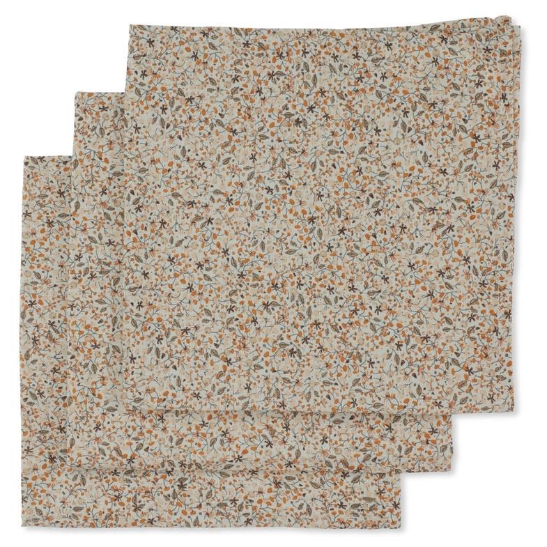 3 pack muslin cloth - flower field Konges sløjd Muslin Konges sløjd