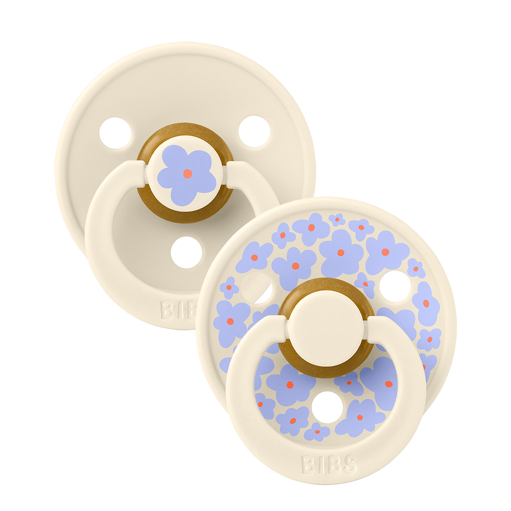 2 chupetas redondas BIBS Studio Colour jasmine ivory mix