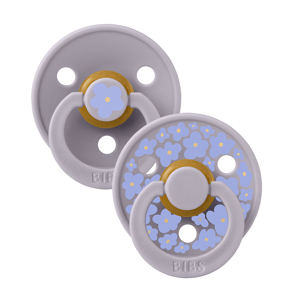 2 chupetas redondas BIBS Studio Colour jasmine fossil grey mix