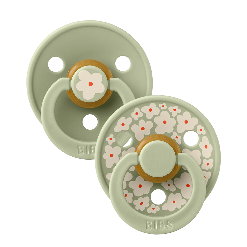 2 chupetas redondas BIBS Studio Colour jasmine sage mix