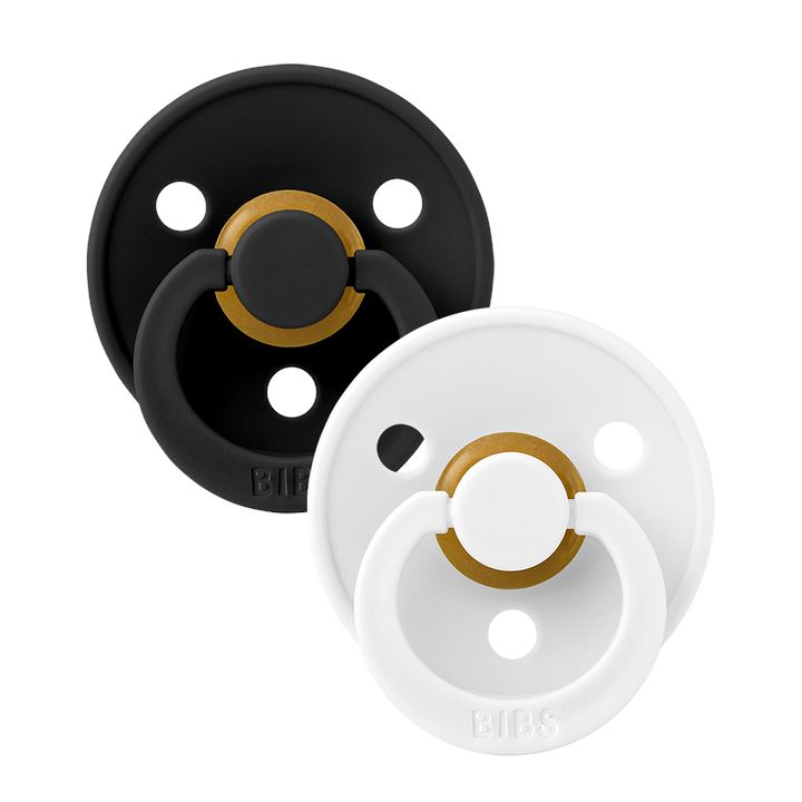 BIBS colour 2-pack pacifier white | black Pacifier BIBS