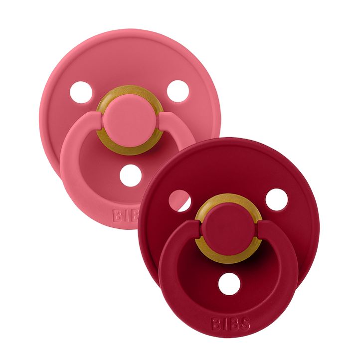 BIBS colour 2-pack pacifier coral | ruby Pacifier BIBS