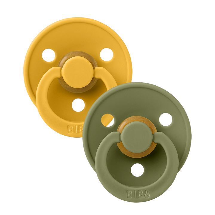 2-pack BIBS Colour pacifier honey bee | olive Pacifier Bibs