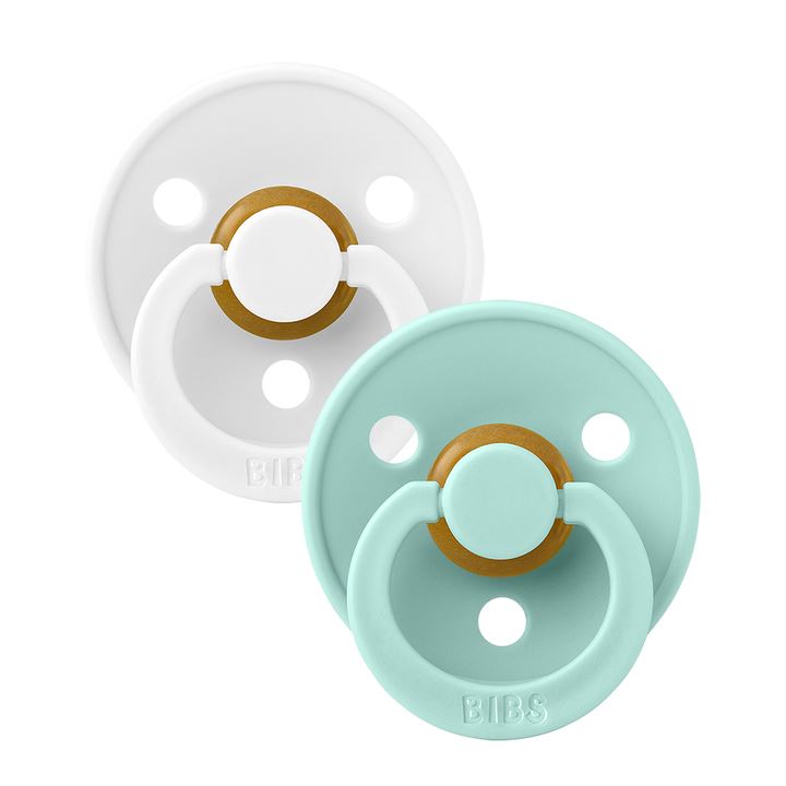 2-pack BIBS pacifier mint | white Pacifier Bibs
