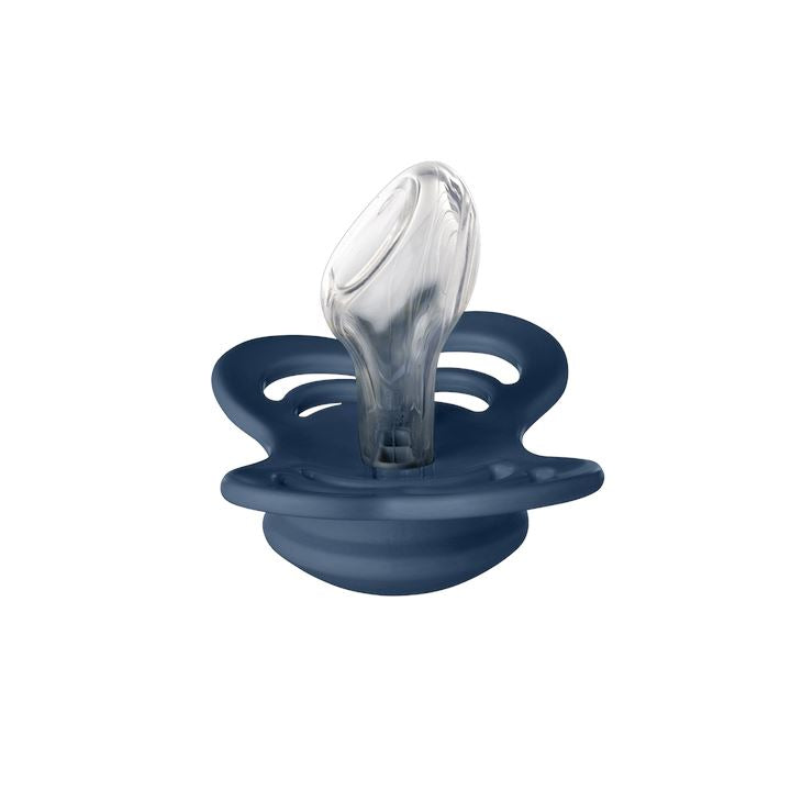 2 chupetas anatómicas silicone BIBS Couture cloud | steel blue