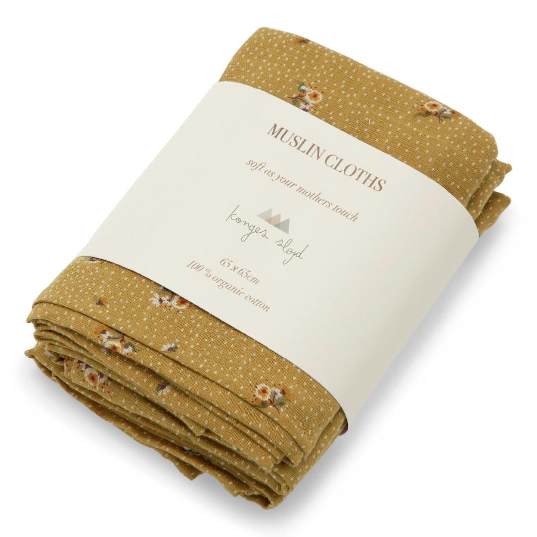 3 pack muslin cloth - flower bouquet birk dijon Konges sløjd Muslin Konges sløjd