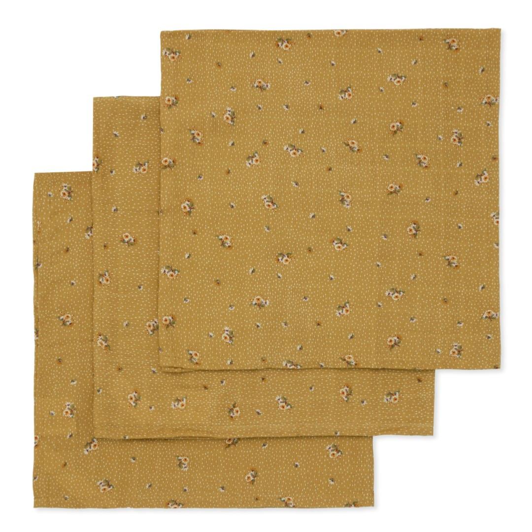 3 pack muslin cloth - flower bouquet birk dijon Konges sløjd Muslin Konges sløjd