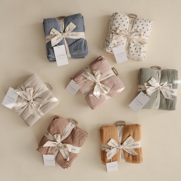 3 musselinas ~60 cm fog Teether mushie