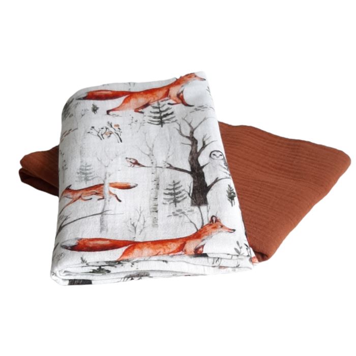 2 musselinas 30 x 50 cm floresta bronze Muslins Siepdesign