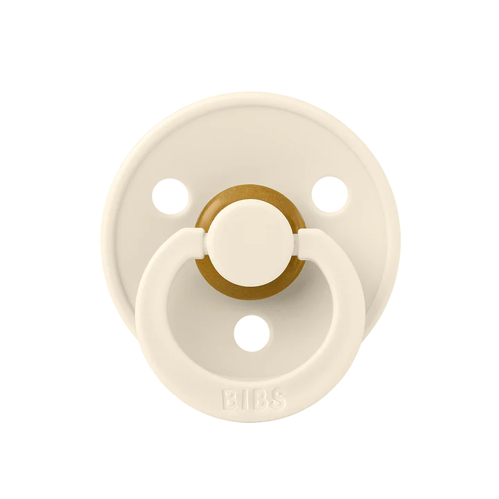 2 chupetas redondas BIBS Colour ivory | dark oak