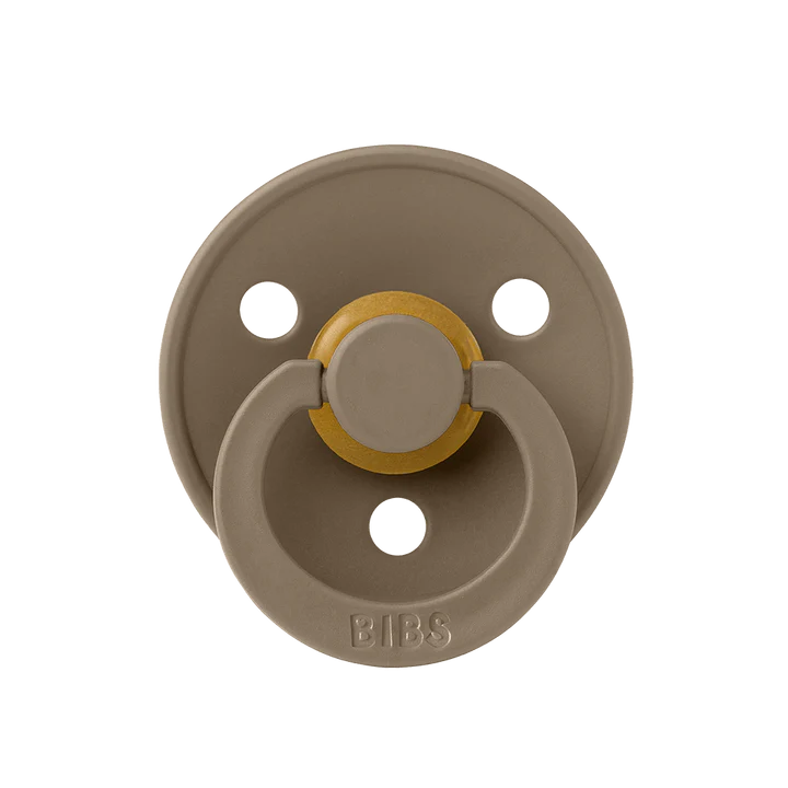 2 chupetas redondas BIBS Colour ivory | dark oak