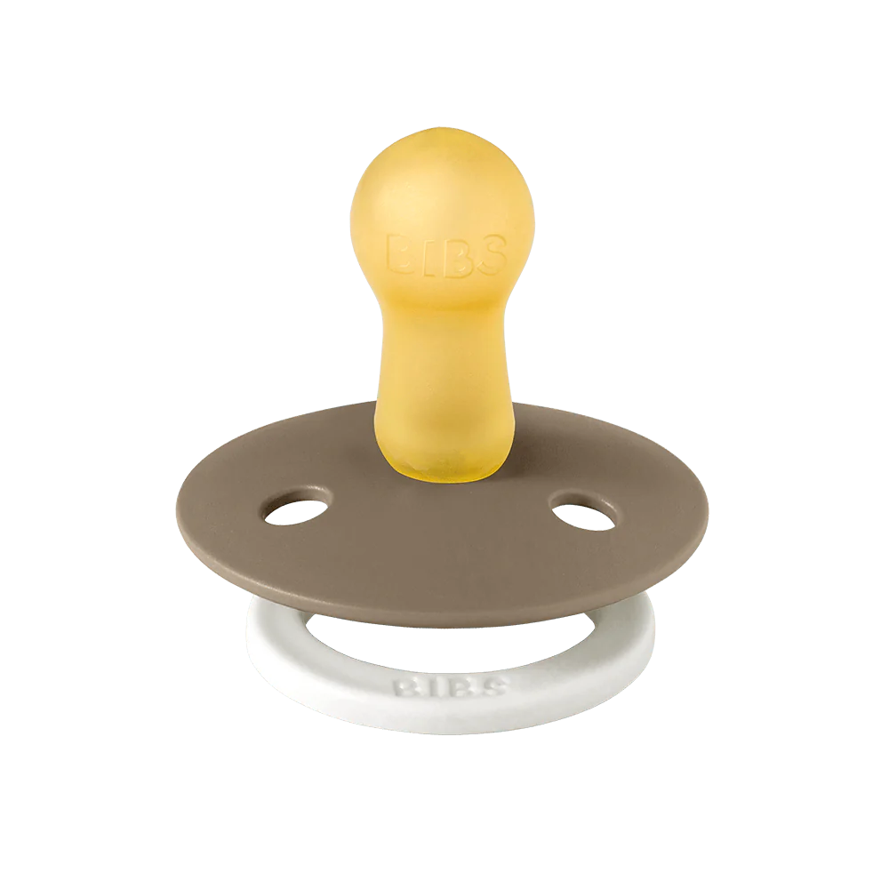 2 chupetas redondas BIBS Colour NIGHT vanilla | dark oak