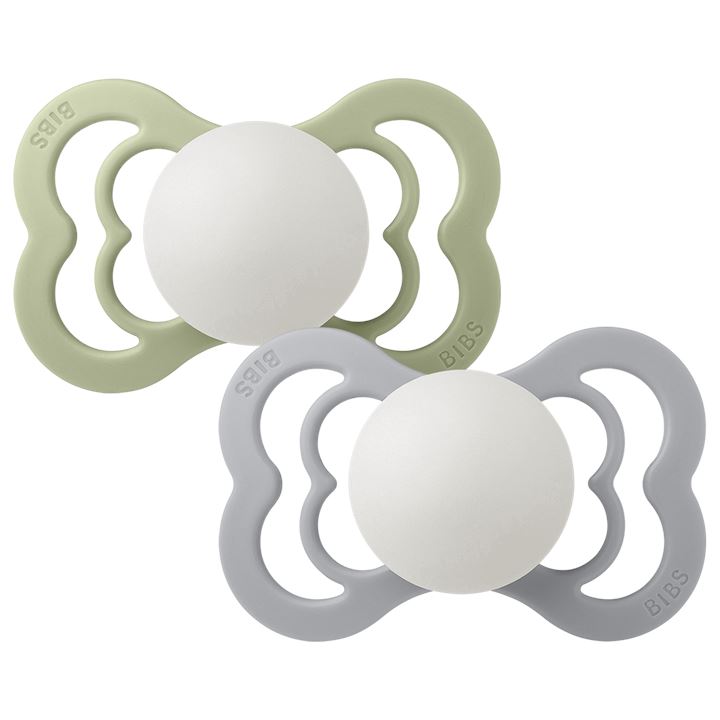 2-pack BIBS Supreme pacifier silicone NIGHT cloud | sage Pacifier BIBS