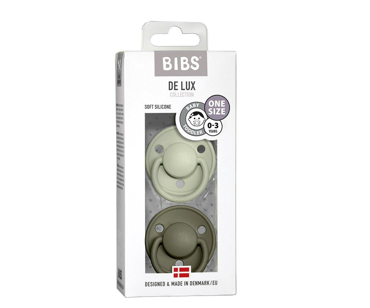 2-pack Bibs De Lux sage | hunter green one size Pacifier BIBS