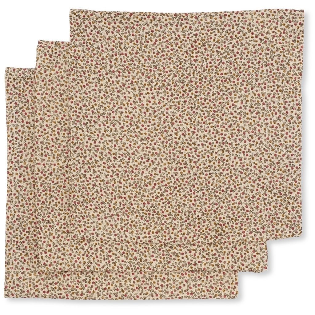 3 pack muslin cloth - rosaraie red Konges sløjd Muslin Konges sløjd