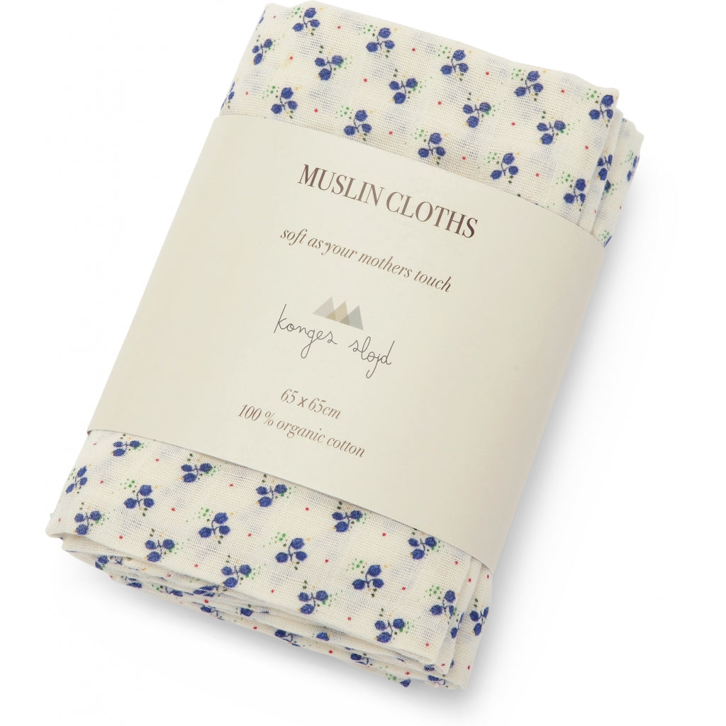 3 pack muslin cloth - blue bell Konges sløjd Muslin Konges sløjd