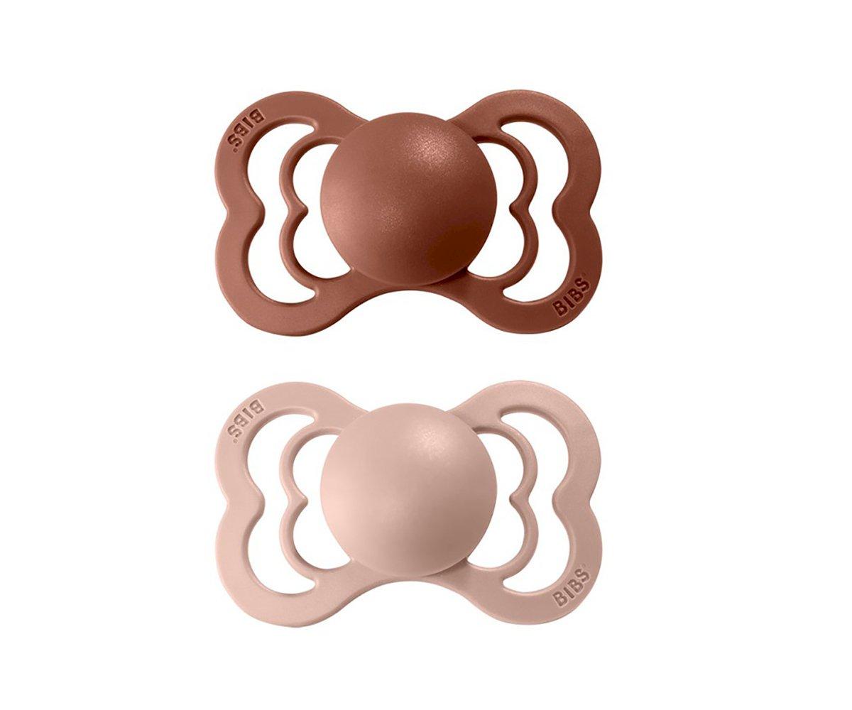 2-pack BIBS Supreme pacifier silicone blush | woodchuck Pacifier BIBS