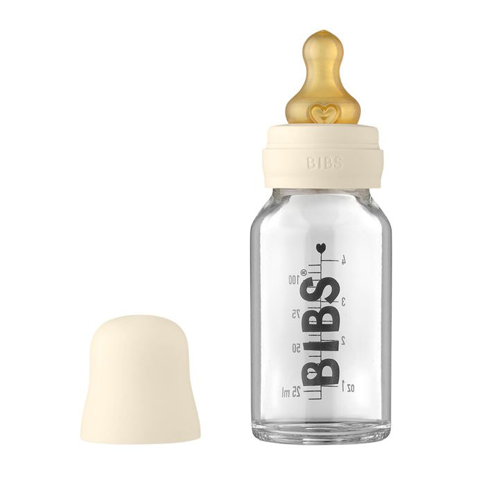 Biberão de vidro 110 ml + conjunto ivory BIBS Biberão BIBS
