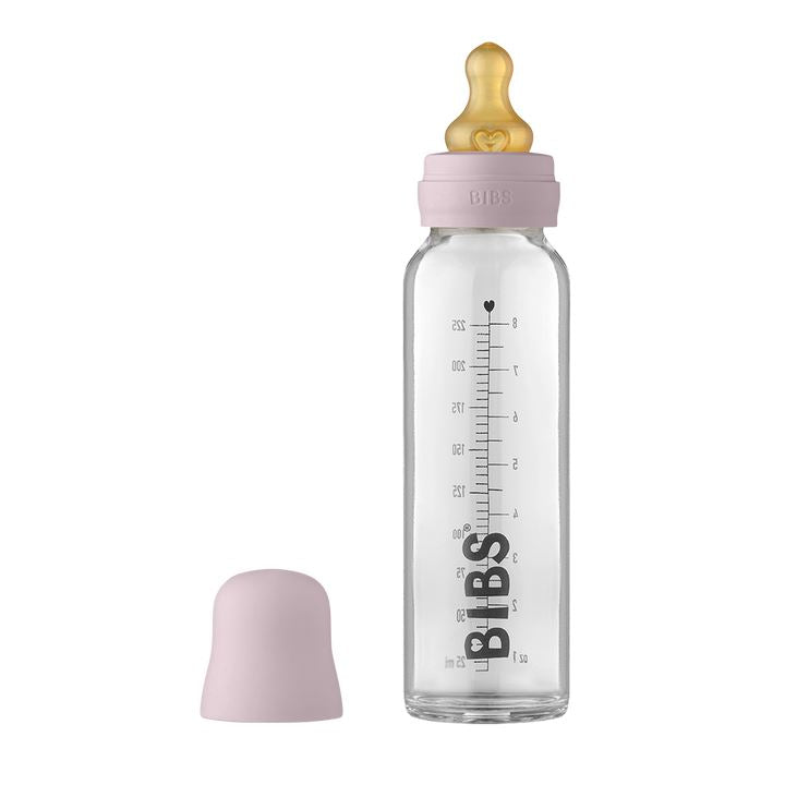 Biberão de vidro 225 ml + conjunto dusky lilac BIBS Biberão Bibs