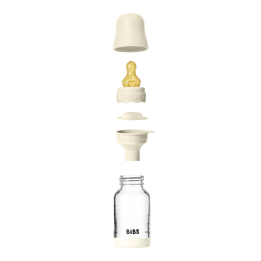Biberão de vidro 120 ml + conjunto ivory Boheme BIBS