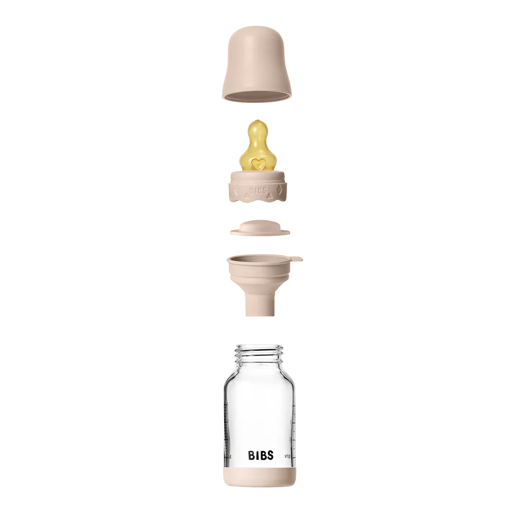 Biberão de vidro 120 ml + conjunto blush Boheme BIBS