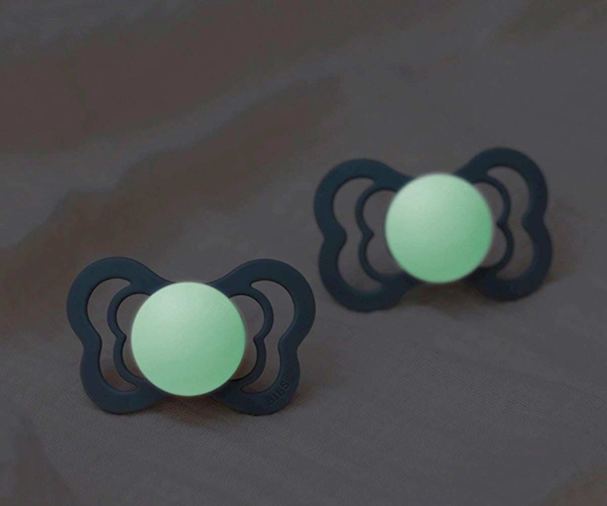 2 chupetas BIBS Couture NIGHT látex sage + cloud BIBS