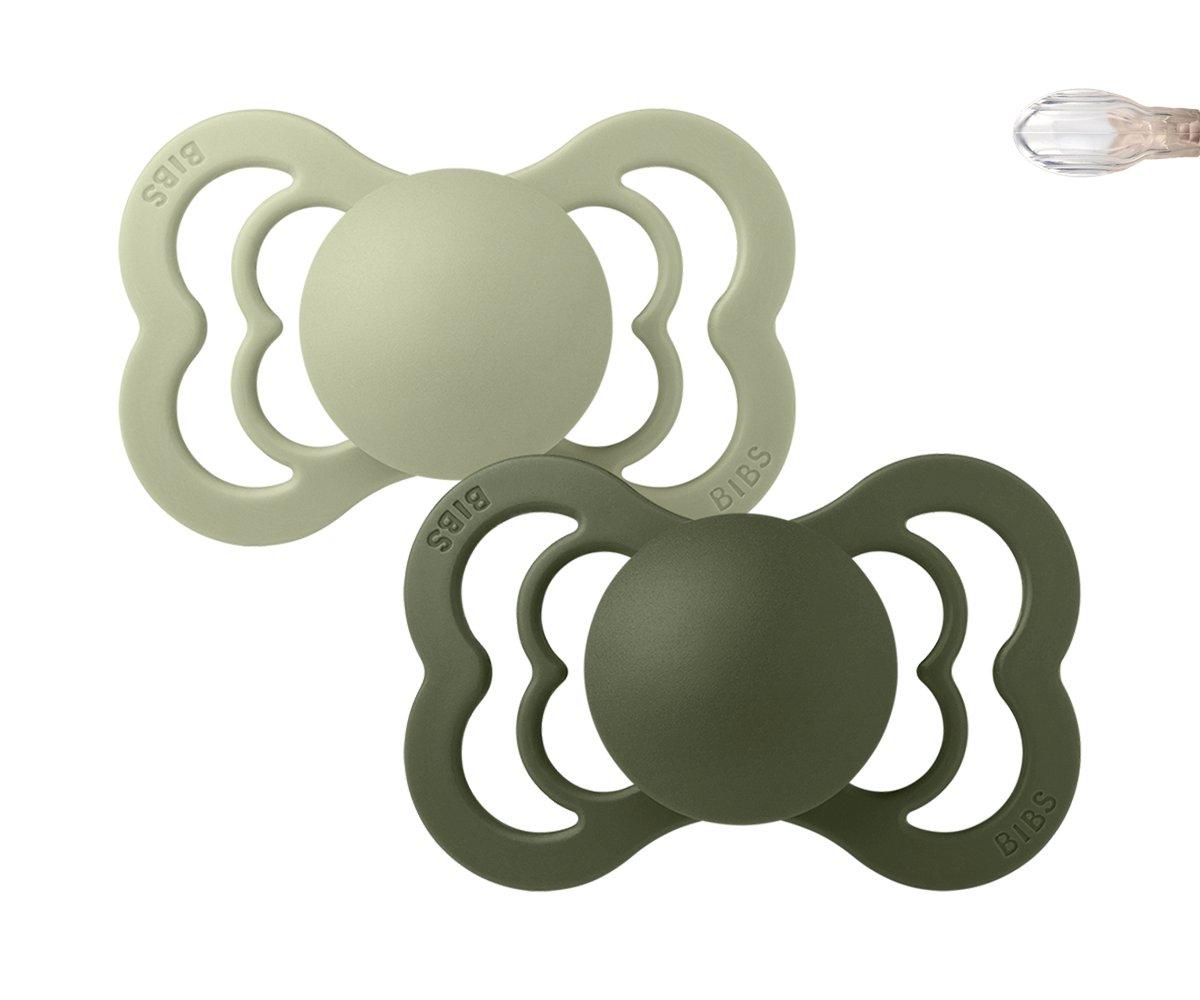 2-pack BIBS Supreme pacifier silicone sage | hunter green Pacifier BIBS