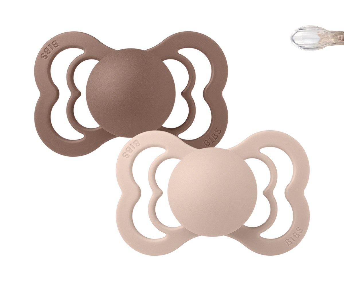 2-pack BIBS Supreme pacifier silicone blush | woodchuck Pacifier BIBS