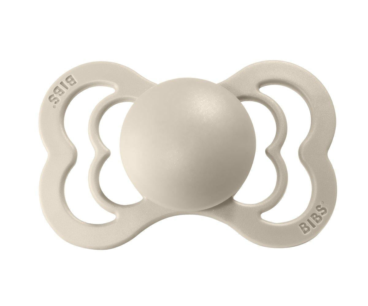 2 chupetas BIBS Supreme látex dark oak + vanilla Pacifier Bibs