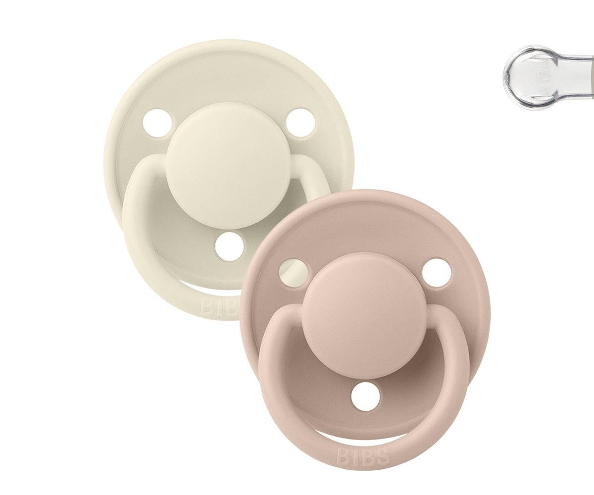 2-pack Bibs De Lux ivory | blush one size Pacifier BIBS