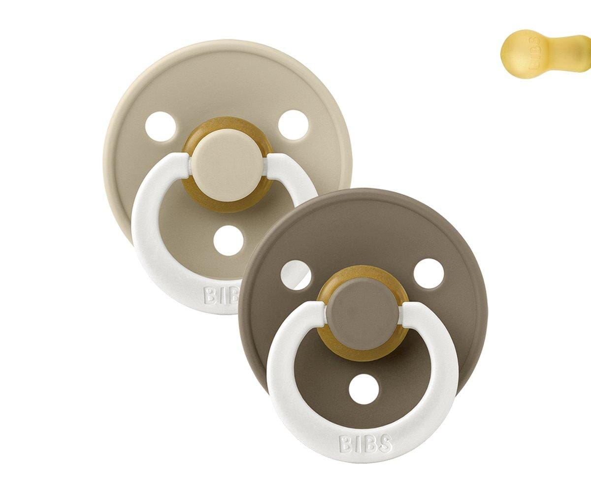 Chupetas BIBS Colour redonda NIGHT vanilla | dark oak pacifier BIBS