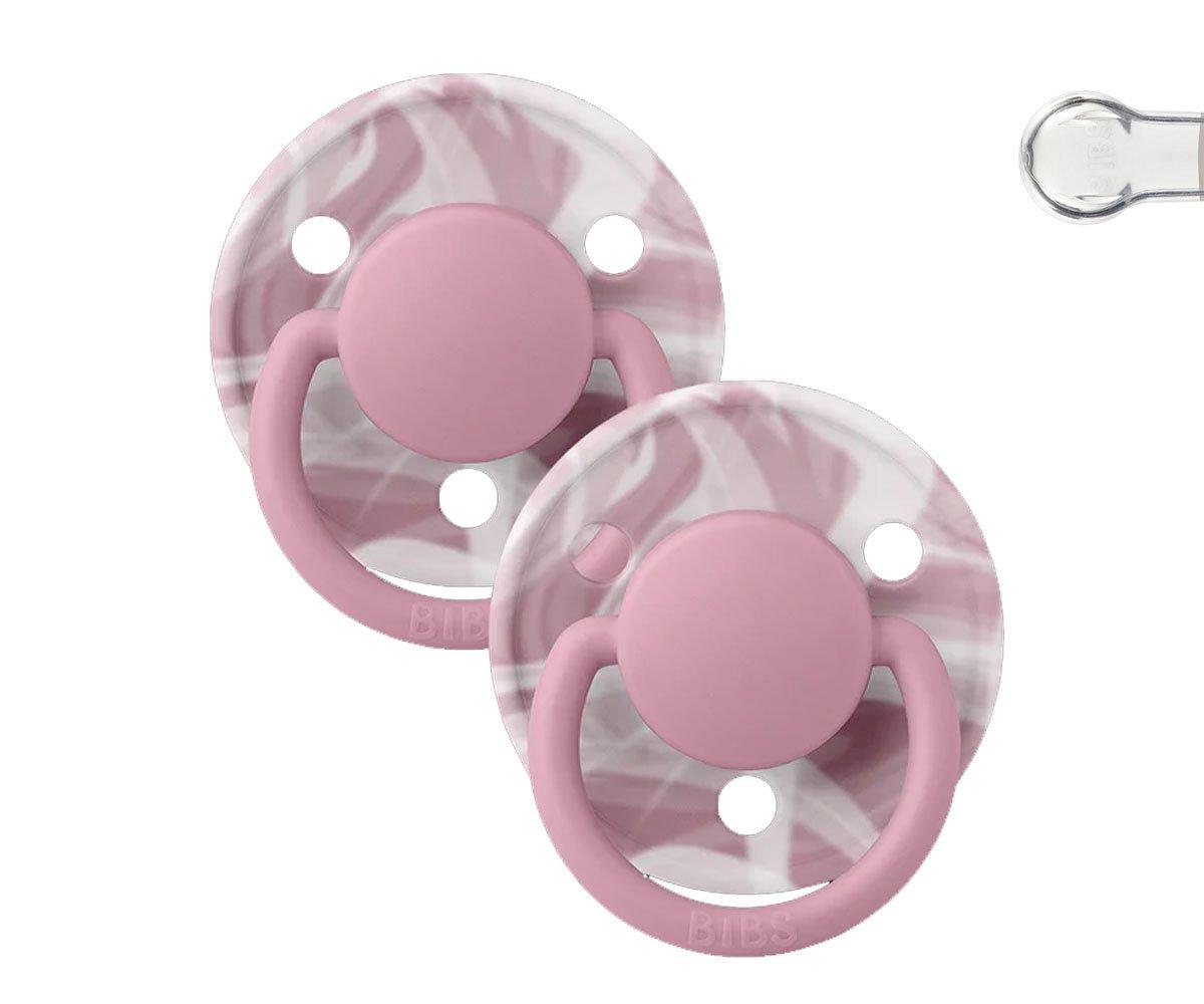 2-pack Bibs De Lux tie dye white | heather Pacifier BIBS