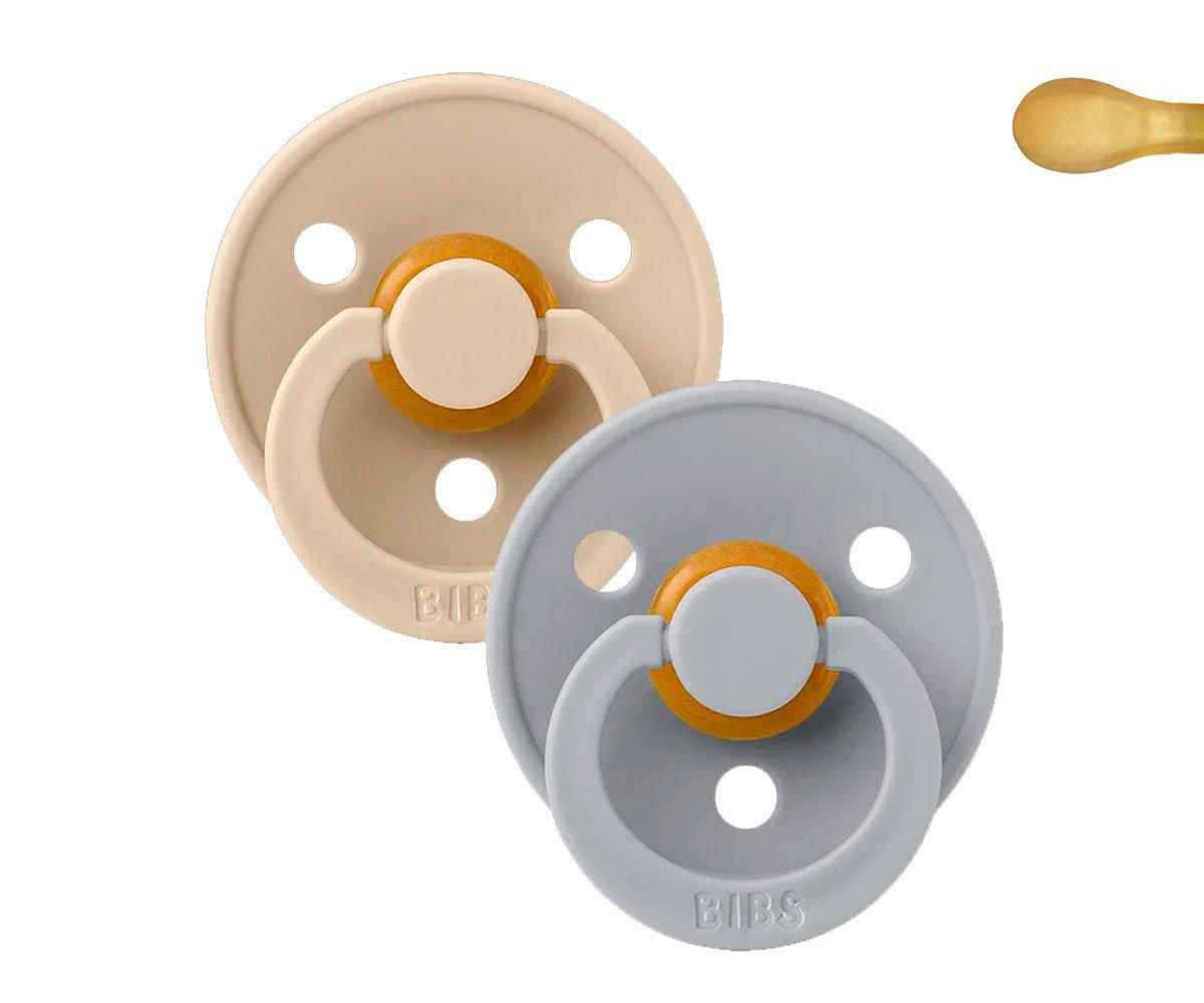 2 Chupetas BIBS Colour simétrica cloud | vanilla pacifier BIBS
