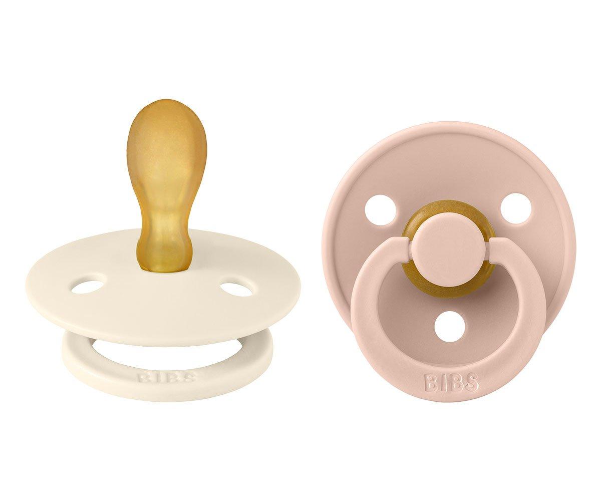 2 Chupetas BIBS Colour simétrica ivory | blush pacifier BIBS