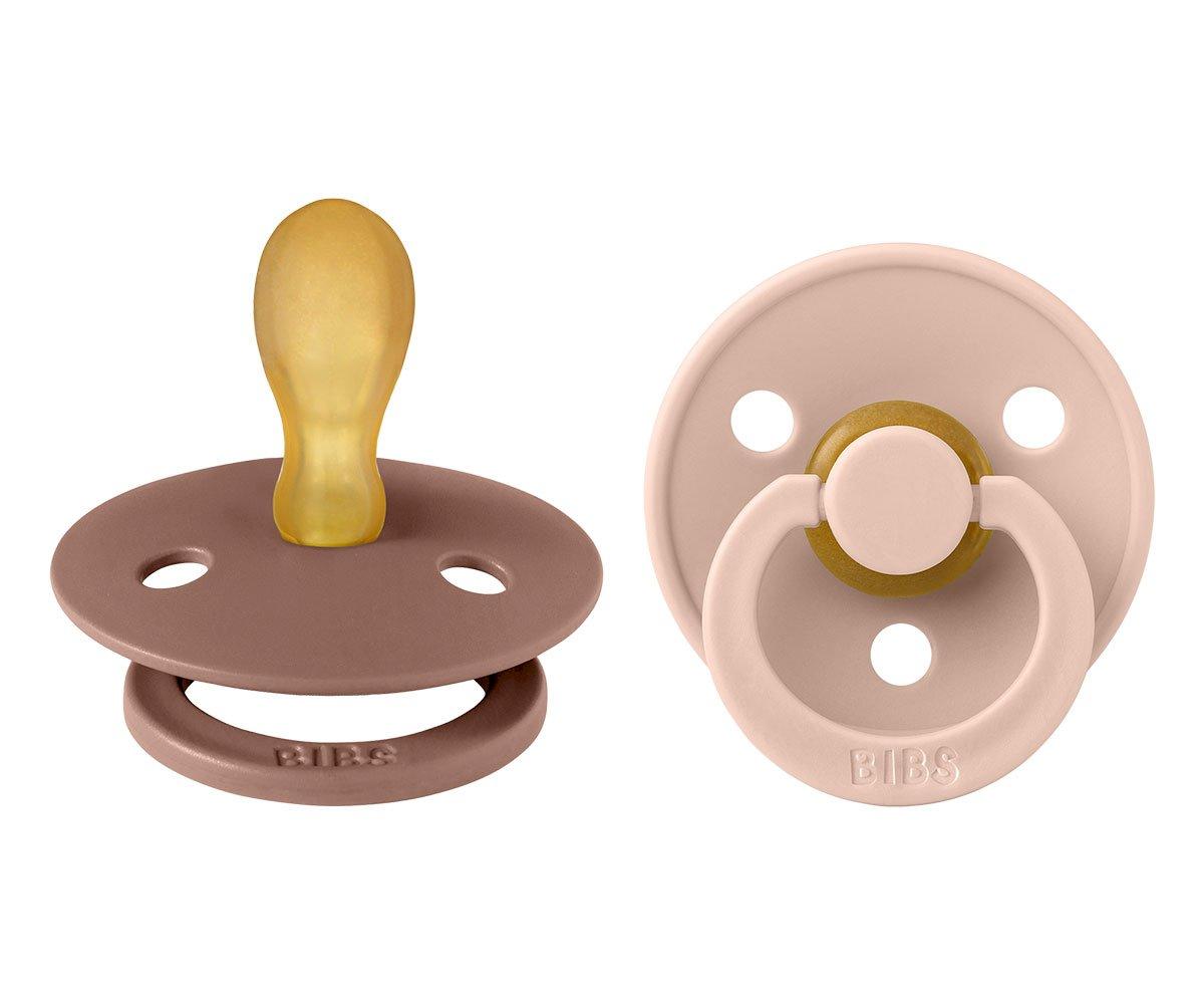 2 Chupetas BIBS Colour simétrica woodchuck | blush pacifier BIBS