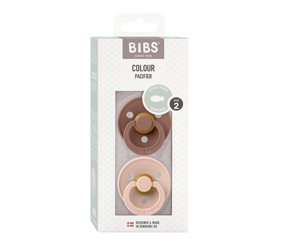 2 Chupetas BIBS Colour simétrica woodchuck | blush pacifier BIBS
