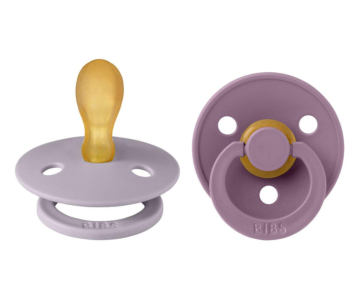 2 Chupetas BIBS Colour simétrica fossil grey | mauve pacifier BIBS