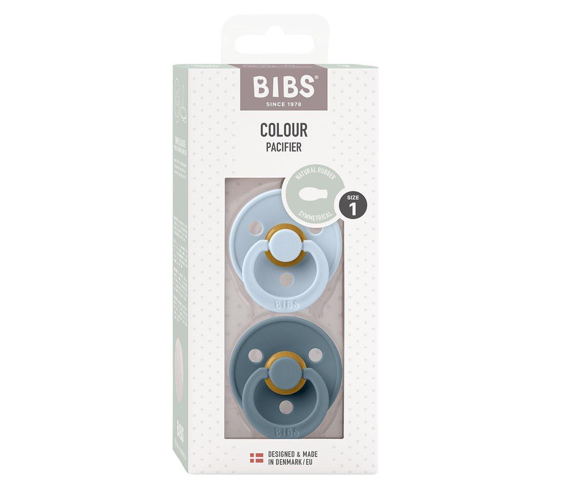 2 Chupetas BIBS Colour simétrica baby blue | petrol pacifier BIBS