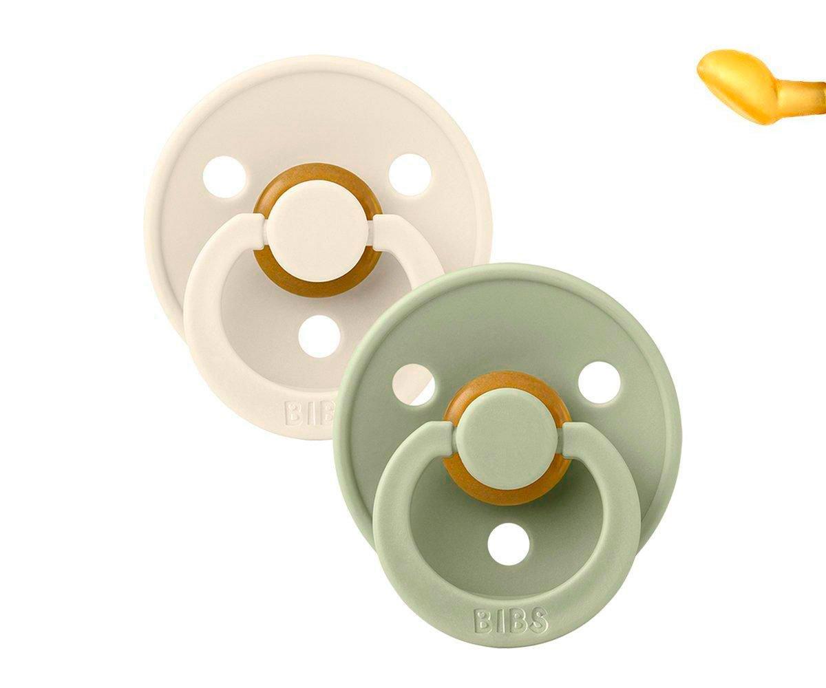 2 Chupetas BIBS Colour anatómica ivory | sage pacifier BIBS