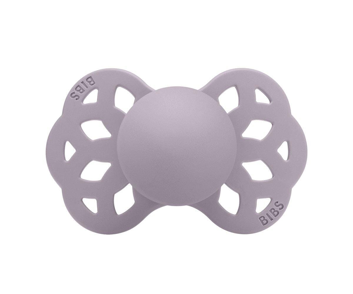 2 chupetas BIBS Infinity simétrica silicone fossil grey | mauve Pacifier BIBS