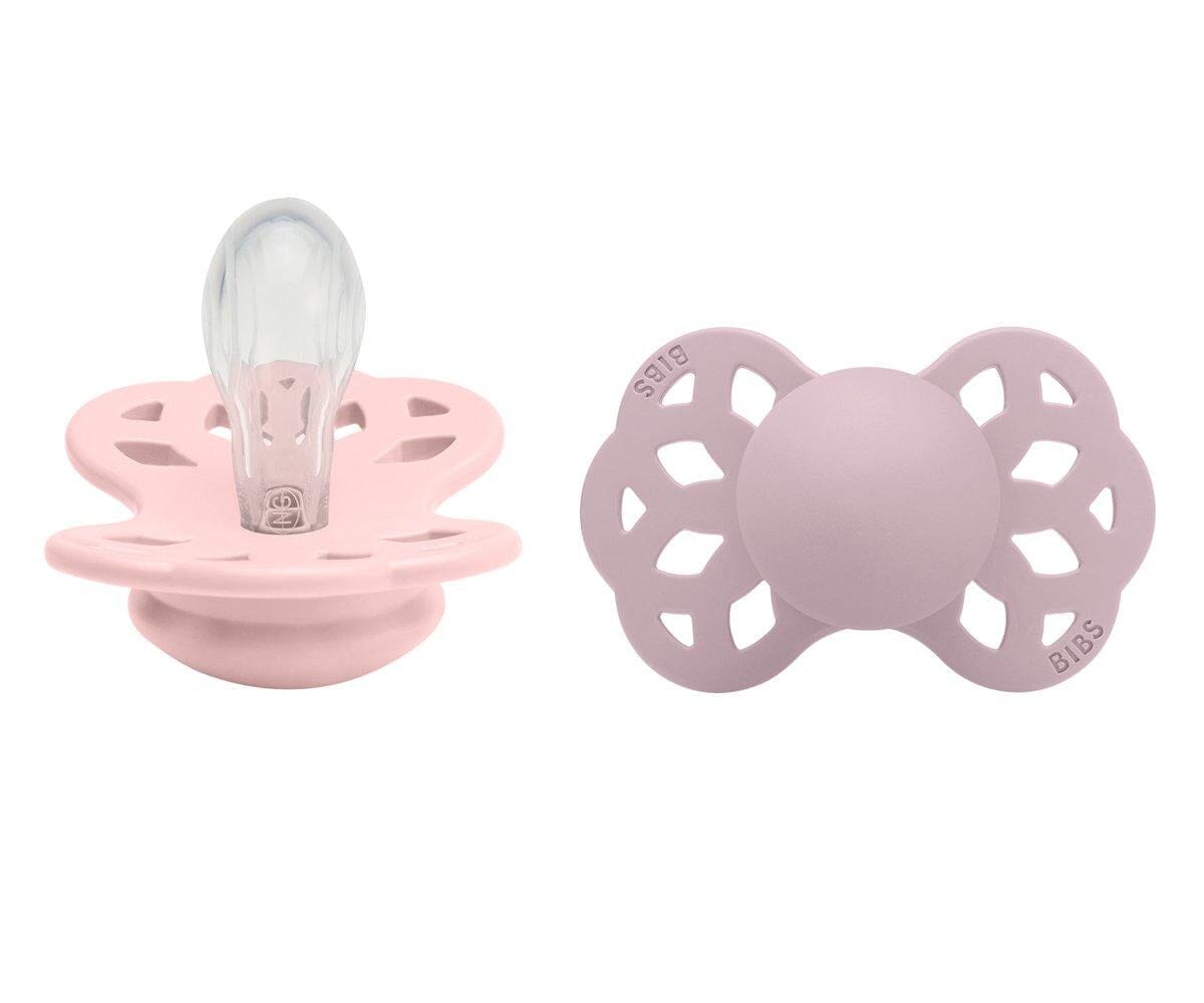 2 chupetas BIBS Infinity simétrica silicone blossom | dusky lilac pacifier BIBS