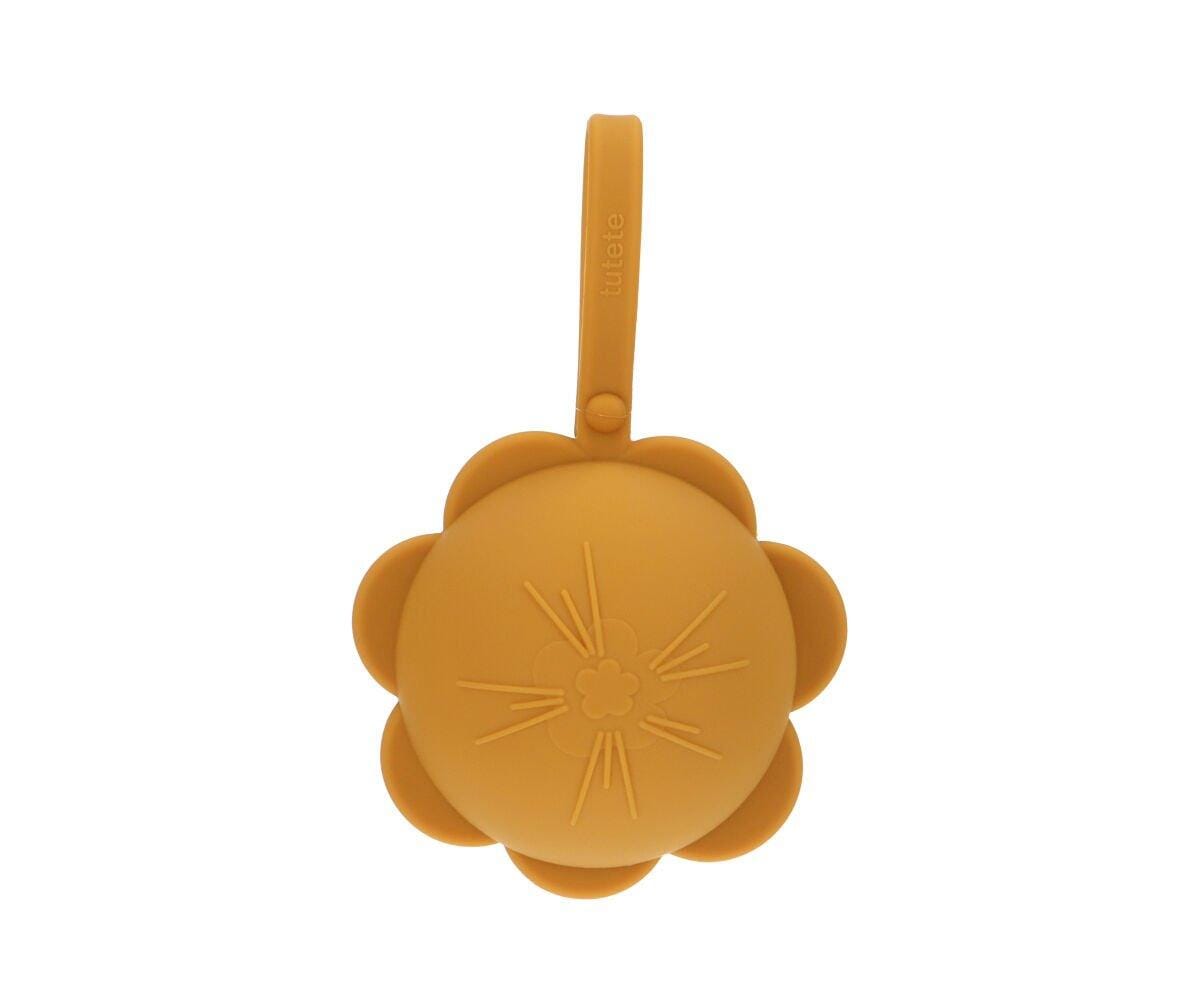 Caixa p/ guardar chupetas silicone flower mustard case tutete