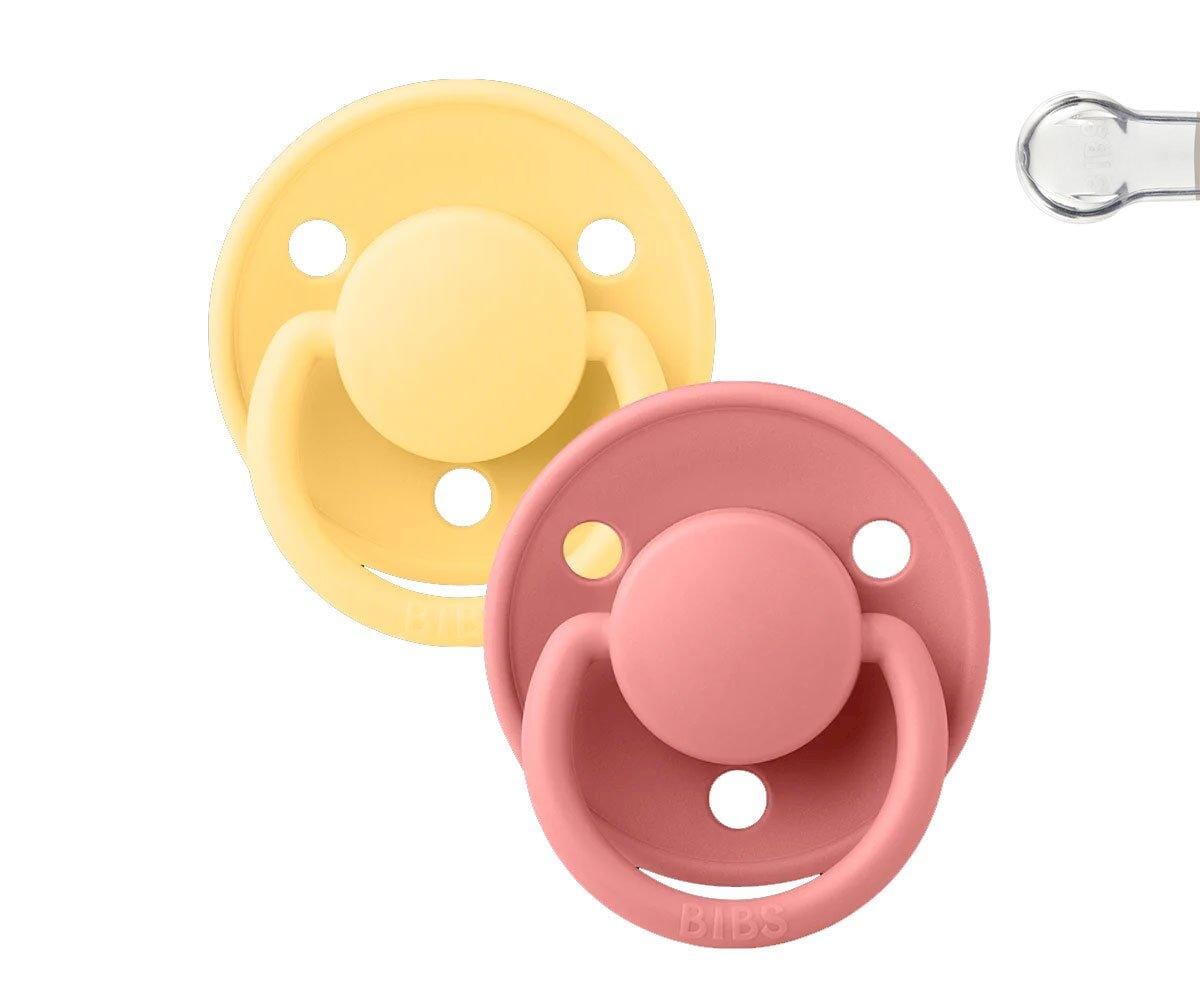 2 chupetas BIBS De Lux pale butter | dusty pink Bibs