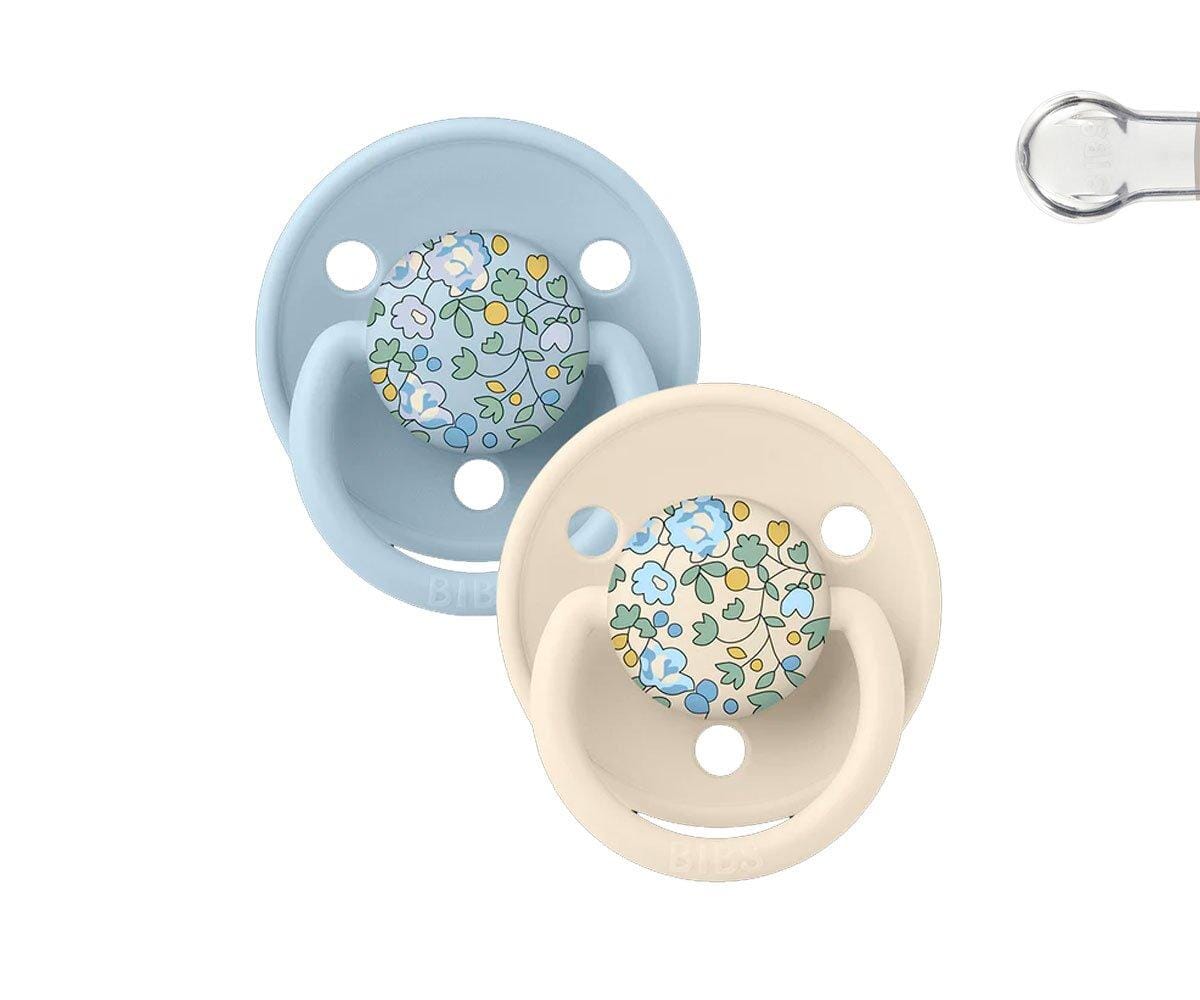 2 chupetas BIBS De Lux Liberty eloise baby blue mix Bibs