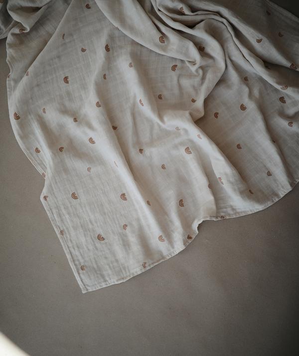 Muslin swaddle rainbow mushie muslin mushie