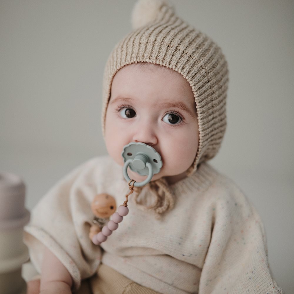 Chupeta redonda silicone daisy french gray