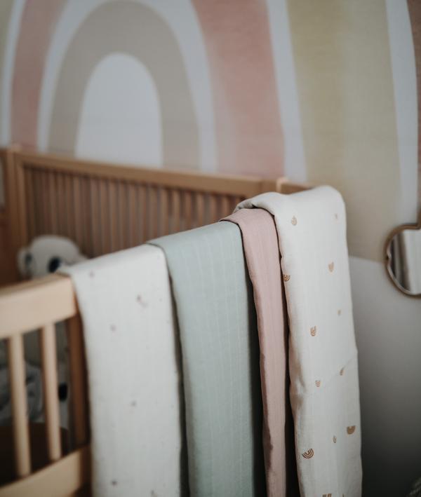 Muslin swaddle rainbow mushie muslin mushie